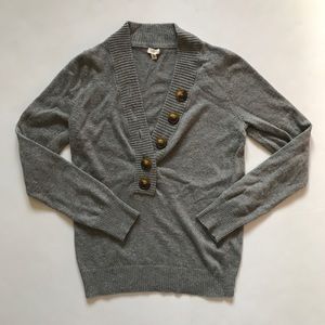 J CREW FACTORY GREY SWEATER WITH BUTTONS SMALL